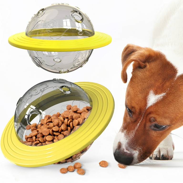 FOAUUH Dog Puzzles Feeder Toy Dogs Food Dispensing Puppy Treat Dispensing  Puzzle Toys UFO Flying Discs Feeding Brain Mental Stimulation Balls  Interactive Slow Bowl Small/Medium/Large Chewers Gift 