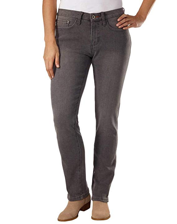 Weatherproof Vintage Women's Flannel Bonded Warm Jeans (4, Gray) NEW