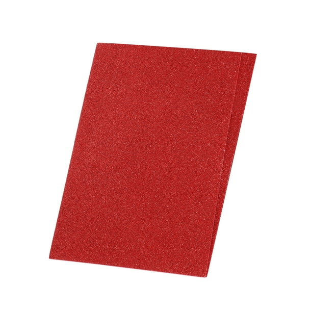 Hojas de espuma EVA brillante papel suave autoadhesivo 11.8 x 7.8 pulgadas rojo 2 piezas