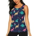 thumbnail image 2 of Haiem Cartoon Dinosaur Workout Tank Tops for Women, Athletic Sports Slim-Fit Tank Tops, Compression Sleeveless Dry Fit Shirts,Athletic Shirt-Small, 2 of 9