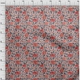 thumbnail image 4 of oneOone Georgette Viscose Red Fabric Floral Retro Sewing Material Print Fabric By The Yard 42 Inch Wide, 4 of 5