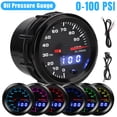thumbnail image 2 of 100 PSI Oil Pressure Gauge Kit 12V Universal 2" 52mm LED Illuminated Dial Digital Electronic Meter With, 2 of 9
