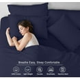 thumbnail image 3 of RUVANTI 4 Pcs Cotton Sheets - 100% Natural Cotton Soft, Lightweight & Breathable Crispy Percale Bed Sheets, Twin XL Sheet Sets 16" Deep Pockets, Maritime Blue, 3 of 9