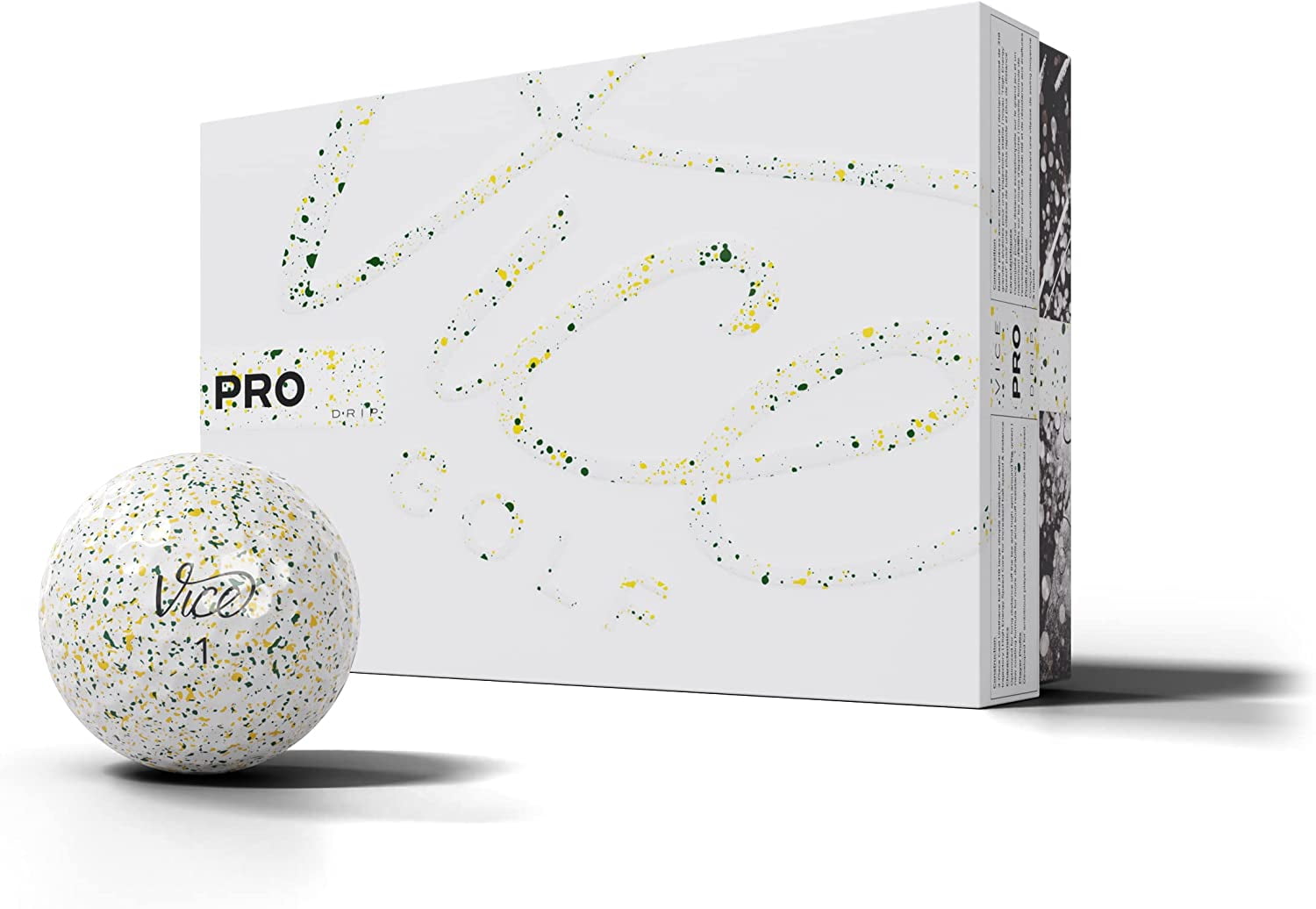 Vice Golf Pro Drip Yellow and Green Golf Balls, 1 Dozen