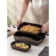 thumbnail image 4 of Kanwone Ceramic Baking Dish, Bakeware Set, Rectangular Casserole Dish, Lasagna Pans for Cooking, Kitchen, Cake Dinner, 9 x 13 Inches, Stripe Series - Black, 4 of 4