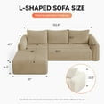thumbnail image 2 of 103" Brown Cloud L-Shaped Modular Sectional Sofa with Deep Seat, Oversized Corduroy Couch for Living Room & Bedroom, No Assembly, 2 of 7