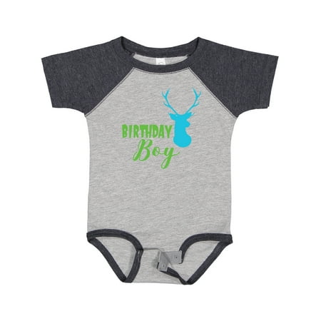 

Inktastic Birthday Boy Deer Head Deer Antlers Gift Baby Boy Bodysuit