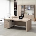 thumbnail image 3 of Boss Computer Desk Tables Work Wooden Drawers Minimalist Modern Aesthetic Ideas Office Desk Fashion Biurka Komputerowe Furniture My Lux Decor Round, 3 of 11