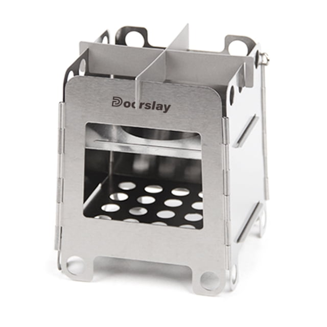 Doorslay Portable Stainless Steel Lightweight Folding Wood Stove Pocket Stove Outdoor Camping Backpacking Cooking Picnic