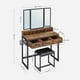 thumbnail image 5 of SONGMICS HOME Juego de Mesa de Maquillaje con Espejo Triple, Tocador con Espejo y Taburete, 3 Cajones, Escritorio de Maquillaje, Soporte para Secador, Industrial, Marrón Rústico y Negro RVT004B01, 5 of 6