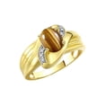 thumbnail image 3 of RYLOS Bagues pour Femmes Bague en Argent Plaquée Or 14K Pierre Précieuse Ovale 9X7MM et Diamants Design Classique Novembre Oeil de Tigre Bijoux pour Femmes Taille 8, 3 of 7