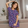 thumbnail image 3 of Naloa colorful Skull butterfly flower1 Print Women Nightgowns,Womens Loungewear,Short Sleeve Sleepwear,Comfy Ladies Nightdress, 3 of 6