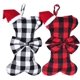 thumbnail image 1 of Medias navideñas para perros 18", lino a cuadros en forma de hueso Navidad st, 1 of 5