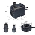 thumbnail image 4 of Fountain pump for aquarium submersible LED light 800L/H ultra-quiet water pond tank, 4 of 5