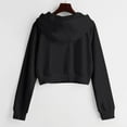 thumbnail image 2 of Aayomet Hoodie For Women Zip Up Cropped Hoodie Casual Long Sleeve Workout Crop Sweatshirt Tops Black,M, 2 of 4