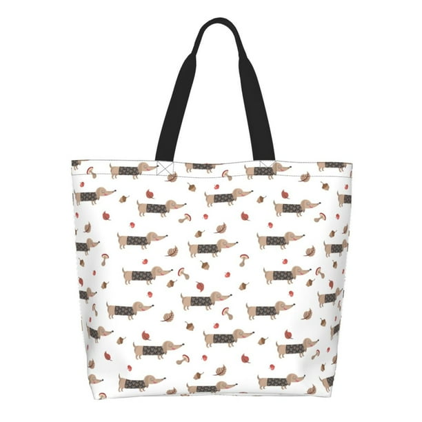 Easygdp Dachshund Dog Bolsas Tote para Mujer, Bolsos de Hombro para Viaje, Bolsos de Mano de Gran Capacidad para Compras y Trabajo