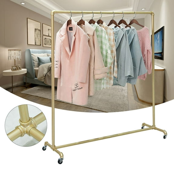 Heavy Duty Commercial Garment Rack Metal Rolling Clothing Shelf Retail Store for Cloakrooms, Bedrooms