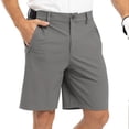 thumbnail image 2 of Sewkxo Men's Golf Shorts Inseam Stretch Quick Dry Casual Work Dress Shorts with 4 Pockets,Light Gray S, 2 of 6