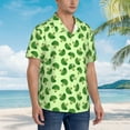 thumbnail image 2 of KLL Men's Hawaiian Shirt Short Sleeve Button Down Beach Shirts-Broccoli Vegetables, 2 of 5