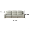 thumbnail image 4 of Gira Manual Recliner Sofa with Contour Armrest, Solid Wood, 88 Inch, Beige, 4 of 8