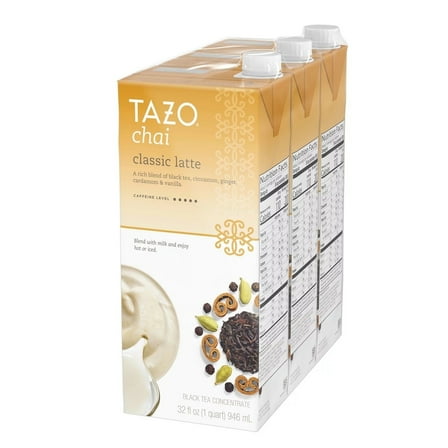 Tazo Chai Latte Concentrate Black Tea, 32 Fluid Ounce (Pack of 3)