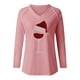 thumbnail image 5 of Pntutb Moda Mujer Causal Con Cuello En V Blusa Estampada Camiseta De Manga Larga Tops De Otoño Pntutb Pntutb-5186, 5 of 5