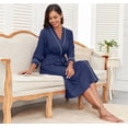 thumbnail image 5 of JWD Womens Robe Long Knit Bathrobe Lightweight Soft Robes Ladies Bath Robe, 5 of 8