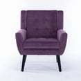 thumbnail image 3 of Gzxs Modern Single Sofa Chair Accent Armchair Ergonomics Upholstered Bedroom Chair, Purple, 3 of 10