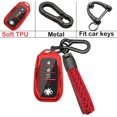 thumbnail image 7 of Key Fob Cover Compatible with Toyota Land Cruiser Venza RAV4 Prime Sienna Fortuner Mirai 2018-2022 4 Button Keychain Case Holder Protector,Red, 7 of 7