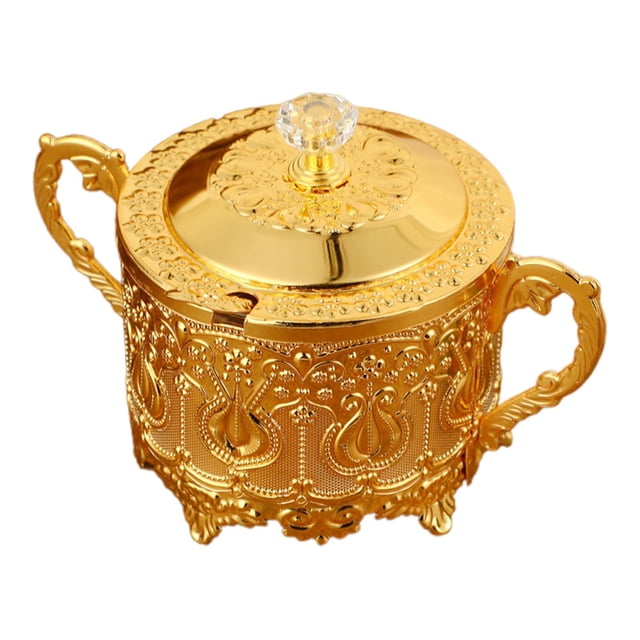 Recipiente pequeño para dulces con cuchara, azucarero, bote para condimentos para regalo de inauguración de la casa, suministros de cocina para cena, Negro