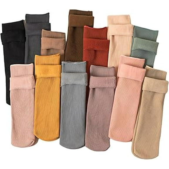 Luviess Fleece Cozy Socks for Women Seniors, 2025 New Fleececozy Ultra Soft Velvet Slim Thermal Socks Fall Winter(13pcs)