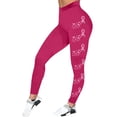 thumbnail image 5 of Leggings For Women Pink Ribbon Butterfly Print Breast Cancer Awareness 4-Way Stretch Casual Tummy Control Leggings, 5 of 5