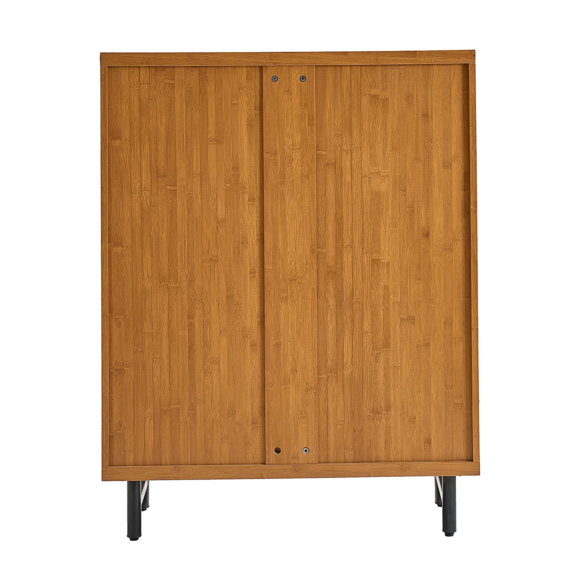 Leumius 6-Tier Wooden Shoe Cabinet with Shutter Doors, Modern Entryway Shoe Organizer with Adjustable Shelves, Freestanding Shoe Storage Rack for Entryway, Hallway and Living Room Natural