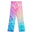 thumbnail image 3 of Gradient Mermaid Scales Print Pajama Pants Breathable with Pockets Pajamas For Lady Vintage Sleeping Pants Bedroom Homewear, 3 of 6