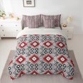 thumbnail image 2 of Manfei Western Retro Aztec Bedding Comforter Set 7 Pieces, Bohemian Hippie Geometric Full Bedding Set, Teens Kids Adult Reversible Fitted Sheet Flat Sheet, Microfiber Bedroom Decor, 2 of 7