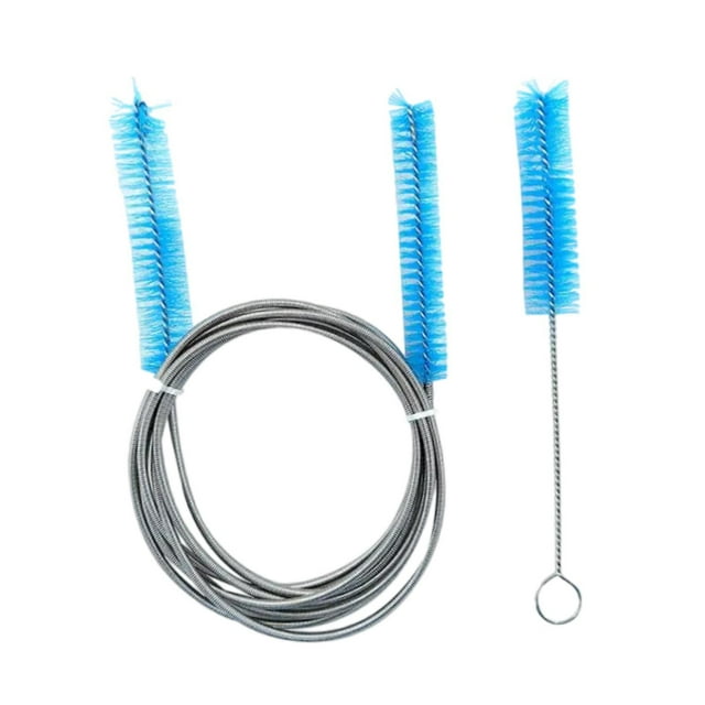 2 piezas Herramienta de extracción de polvo de cepillo de alambre largo de 22 mm MOVIMIENTO PORTABLE CIBILLO CEBOLLO CIBITRO CIBRIMIENTO DE CEMISO PARA CAFÉ MATECHINES TUBO Azul