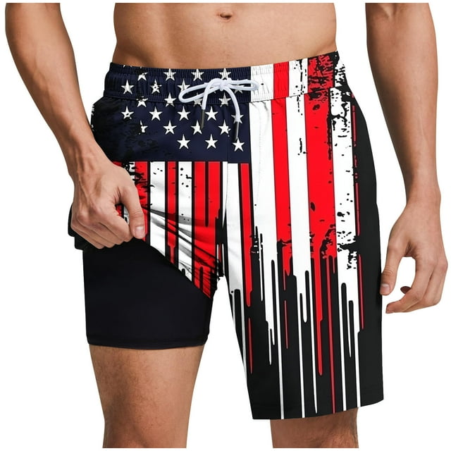 Pantalones Cortos para Hombre Cintura Elástica con Bolsillos, Forro de Impresión de Moda Casual para la Playa, Al Aire Libre Y el Uso Diario