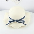 thumbnail image 3 of Generic Hats for Children's Toddler Baby Kids Girls Solid Bow Ribbons Breathable Hat Bucket Cap Babys Girl Sun Hat Summer Beach Wide Brim Strap Outdoor Bucket Hat(,White), 3 of 3