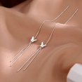 thumbnail image 5 of 925 Sterling Silver Butterfly Dangle Earrings for Women Teens Butterfly Dangle Earrings Threader Earrings Line Tassel Chain, 5 of 5