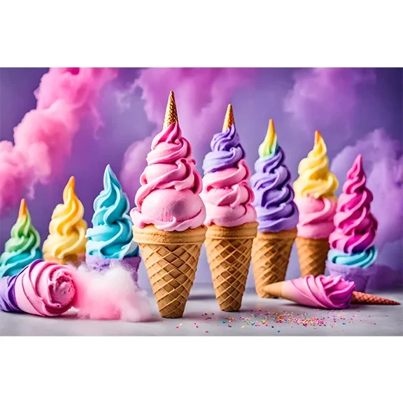 Party Background Pink Ice Cream Baby Child Portrait Photography Backdrop Kids Birthday r Banner for Photo Studio