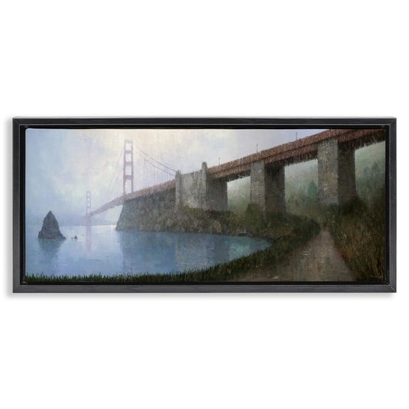 Stupell Industries Transitional Black Floating Frame Canvas Art, 25 x 11, by Stephen Mitchell