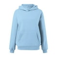 thumbnail image 7 of Women Tops Women's Solid Color Sweatshirt Women's Casual Hoodie Basic Pullover Sweatshirt Soft Comfortable Long Sleeve Hooded Top For Everyday Wear All Season, 7 of 7