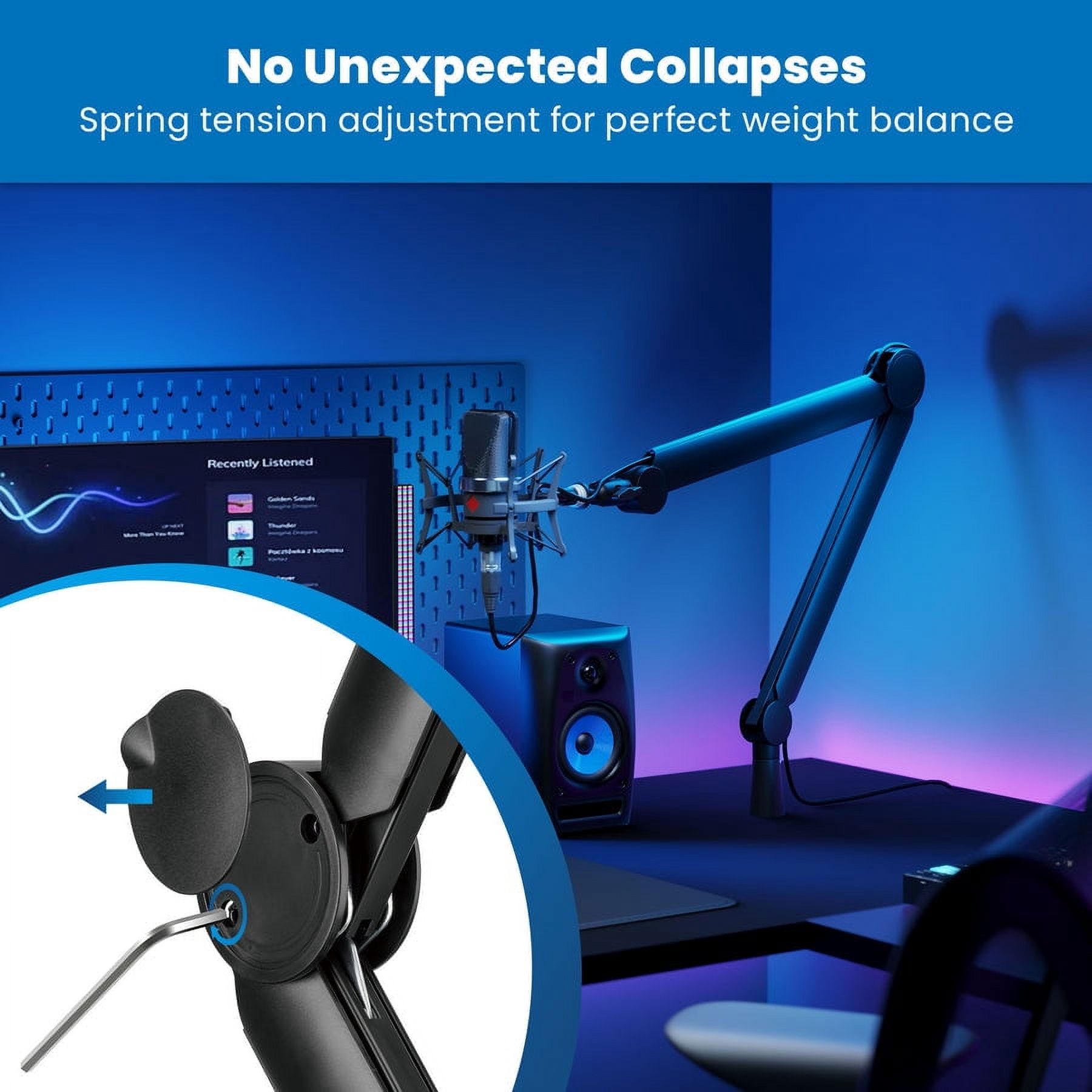 Mount-It! Full Motion Microphone Boom Arm for Podcasts, Meetings, Recordings