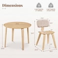 thumbnail image 3 of Costway 3 PCS Dining Table Set with 2 Padded Dining Chairs, Circle Dinner Dinette Table Beige & Natural, 3 of 9