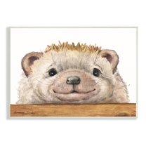 Stupell Industries Expressive Hedgehog Peeking Smiling Casual Animal Painting Unframed Art Print Wall Art, Design by George Dyachenko