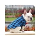 thumbnail image 3 of 1pc Polyester Checked Collar Bow Shirt Suit Wedding Dress For Large, Medium, Small Pets, 3 of 5