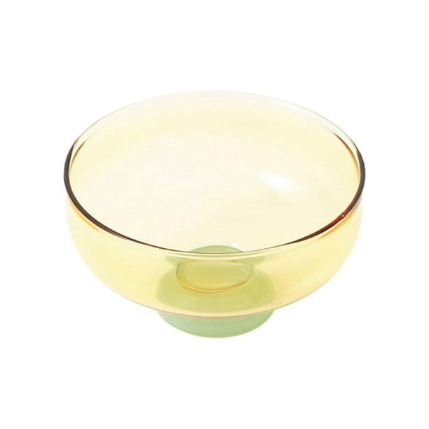 Copa de postre con boca redonda, accesorio para fotos, frutero, tazón de helado de vidrio con base para Oro