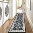 thumbnail image 5 of Findosom Washable Runner Rug 2'x8' Non-slip Kitchen Runner Rug, Vintage Paisley Runner Rugs Soft Distressed Carpet Boho Runner Rug for Hallway Bedroom Laundry Entryway,Black, 5 of 9