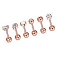 thumbnail image 2 of Piercing para el cuerpo con barra de circón, 6/12 Uds., joyería apta para s de , mujeres y niñas Rose Gold 6 Sets Hugo Joyas para piercing corporal, 2 of 6
