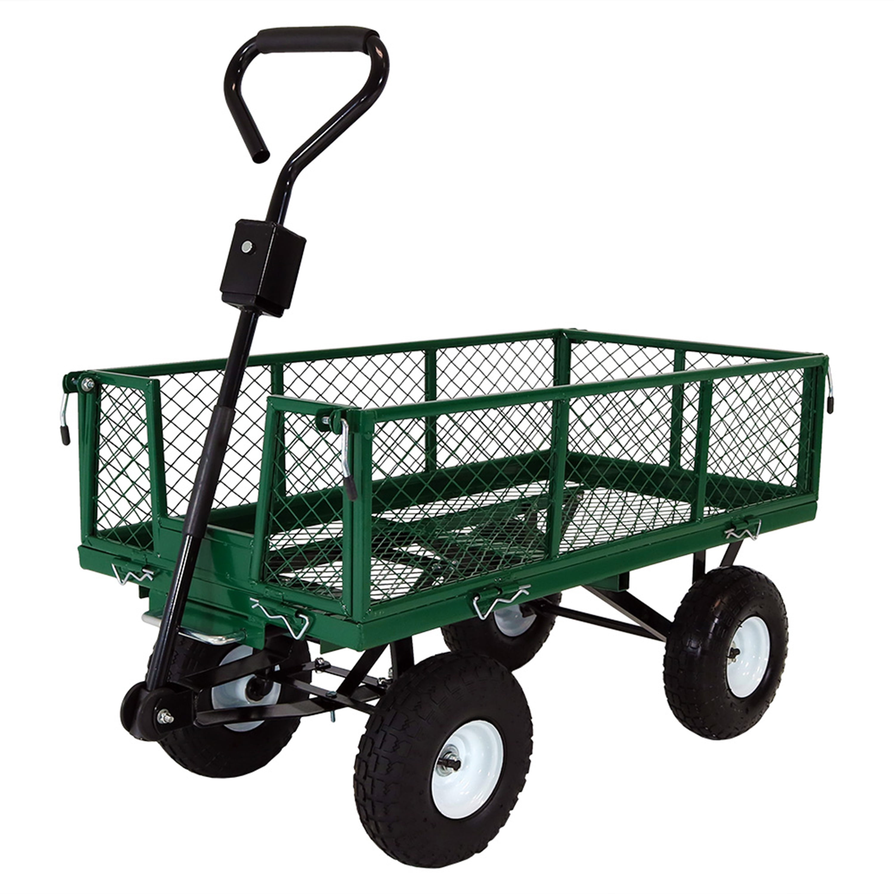 Garden Wagon Utility Cart Outdoor Steel 13" Pneumatic Tires Durable Removable*** 